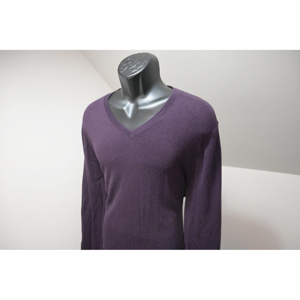 Banana Republic Luxury Blend V Neck Sweater Dark‎ Purple Mens Sz Large